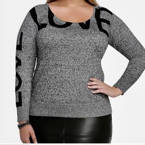 Torrid gray black sweater Love 0